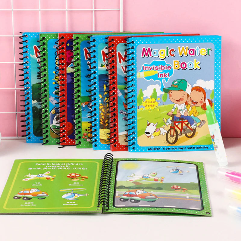 Magic Water Drawing Coloring Book ( Pack of 2 Books + 2 Pen )