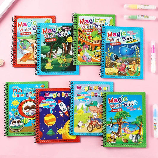 Magic Water Drawing Coloring Book ( Pack of 2 Books + 2 Pen )